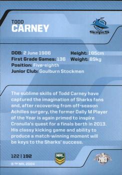 2013 ESP Traders #122 Todd Carney Back